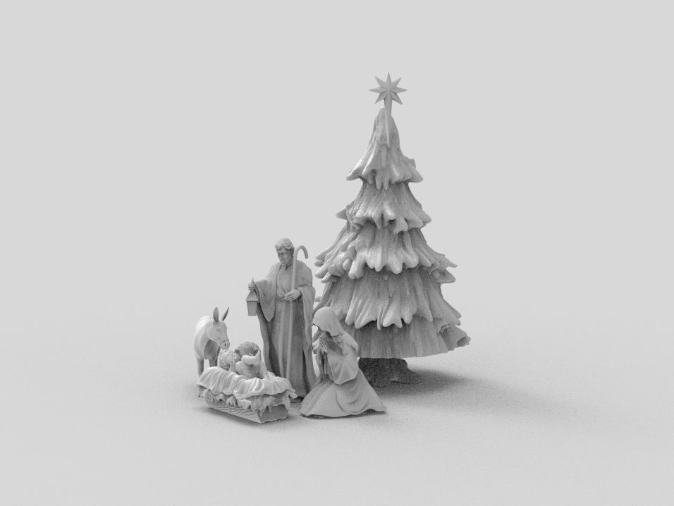 Nativity Crib figures 3D print model HOLY FAMILY STATUE 3D print model_2