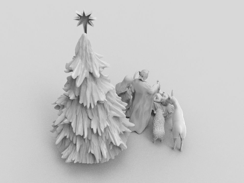 Nativity Crib figures 3D print model HOLY FAMILY STATUE 3D print model_55