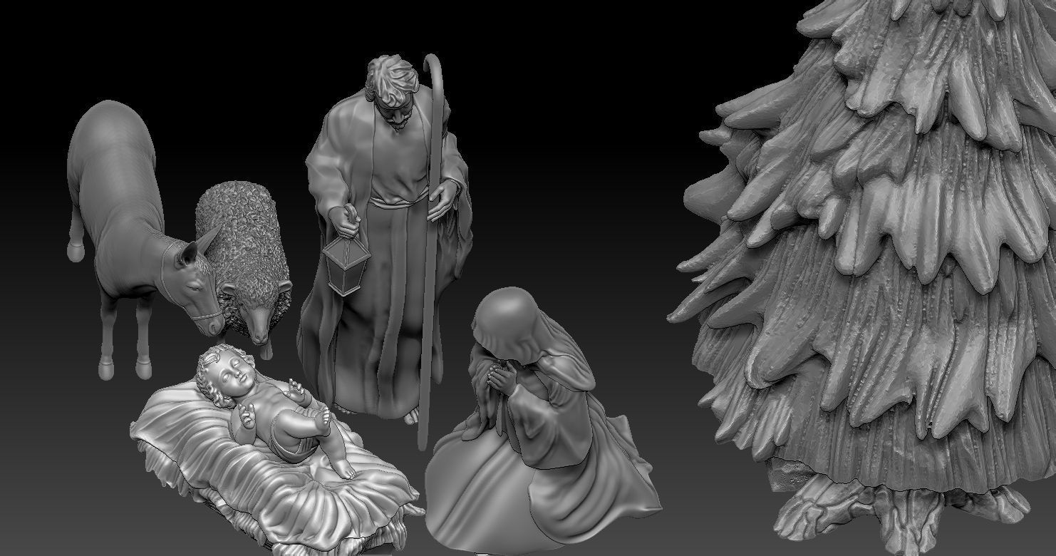 Nativity Crib figures 3D print model HOLY FAMILY STATUE 3D print model_47