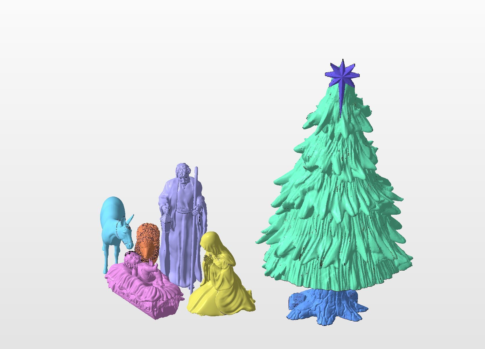 Nativity Crib figures 3D print model HOLY FAMILY STATUE 3D print model_4