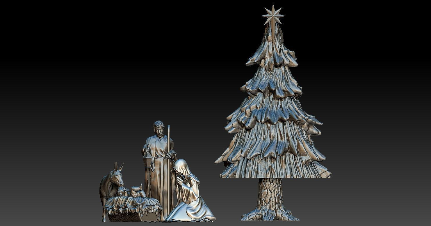 Nativity Crib figures 3D print model HOLY FAMILY STATUE 3D print model_5