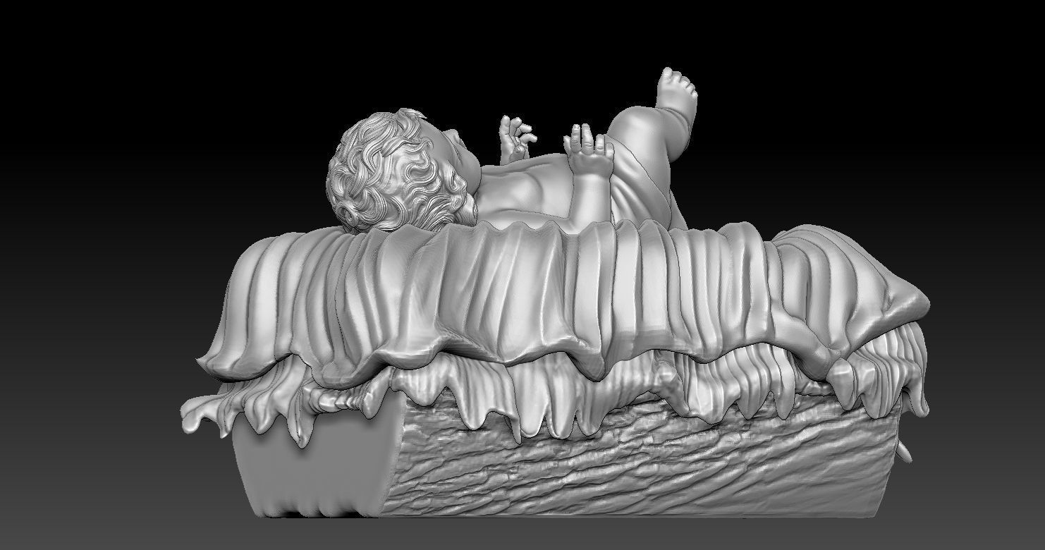 Nativity Crib figures 3D print model HOLY FAMILY STATUE 3D print model_6