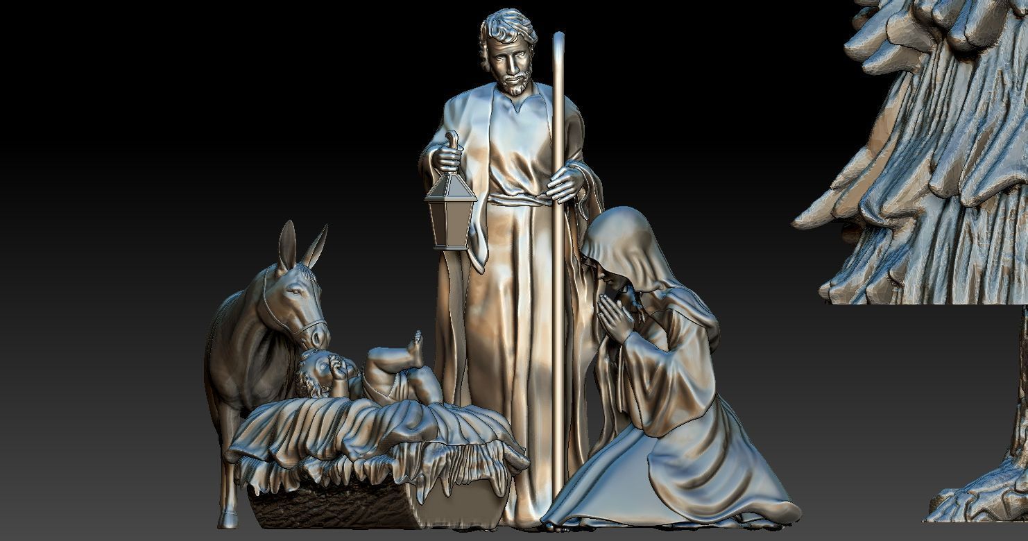 Nativity Crib figures 3D print model HOLY FAMILY STATUE 3D print model_44