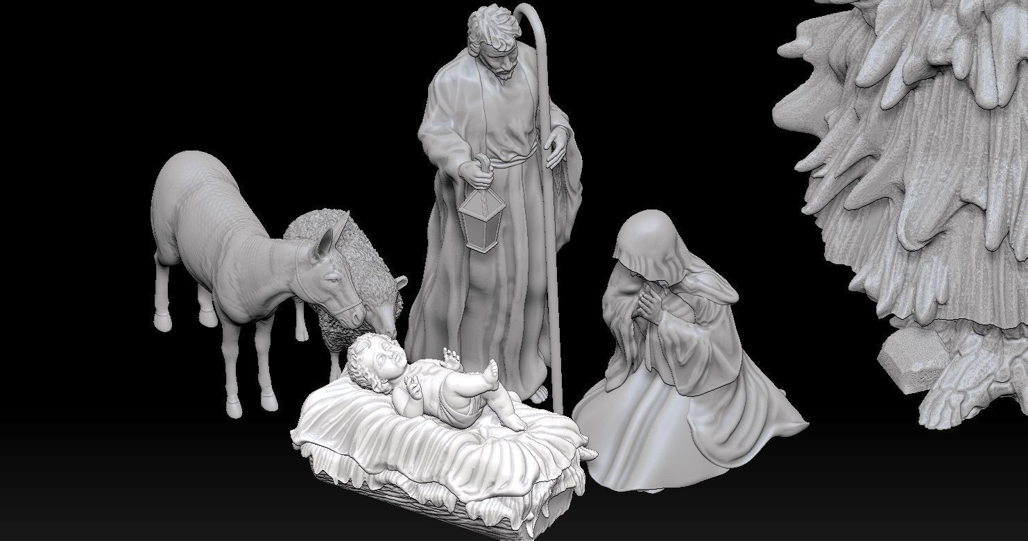 Nativity Crib figures 3D print model HOLY FAMILY STATUE 3D print model_43