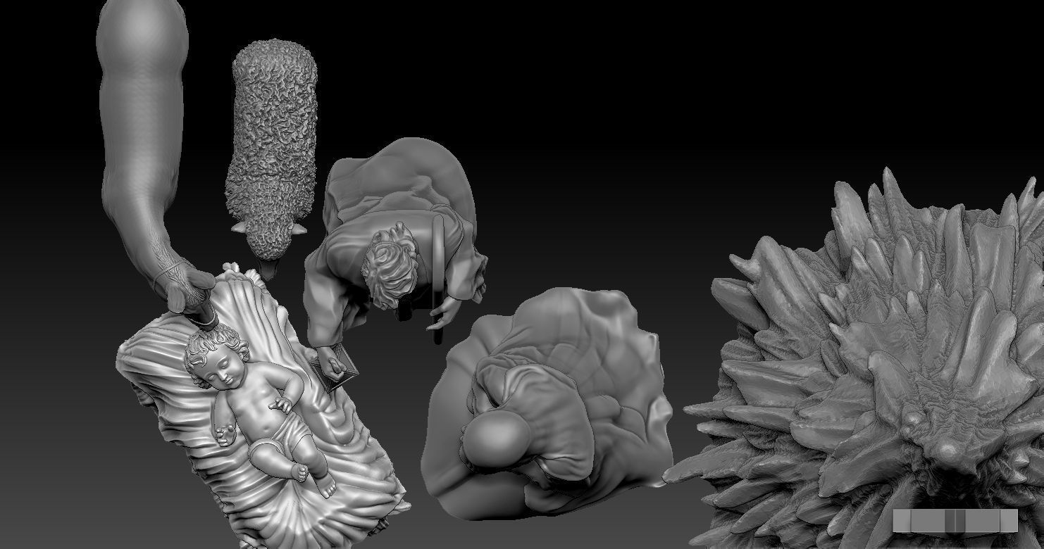 Nativity Crib figures 3D print model HOLY FAMILY STATUE 3D print model_15