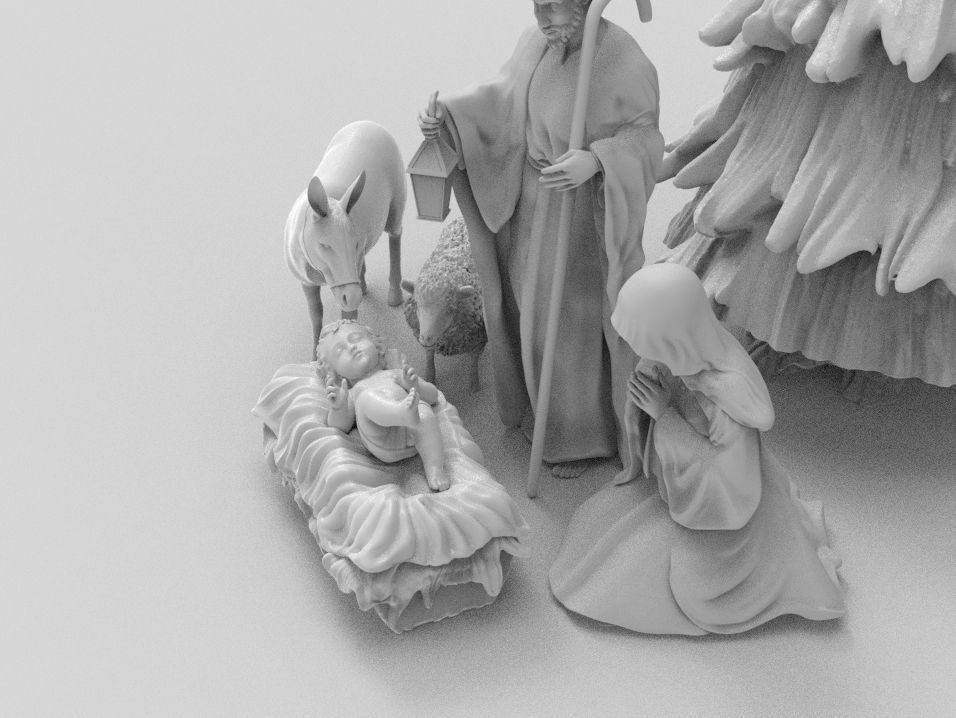 Nativity Crib figures 3D print model HOLY FAMILY STATUE 3D print model_36