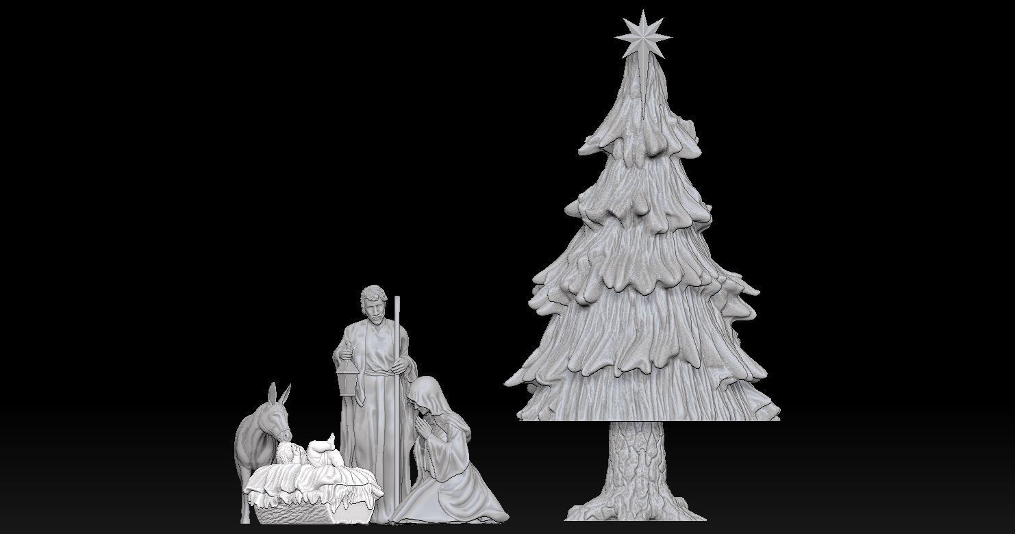 Nativity Crib figures 3D print model HOLY FAMILY STATUE 3D print model_8