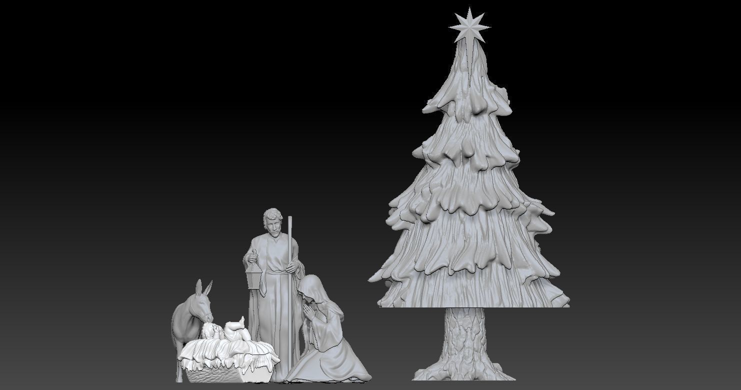 Nativity Crib figures 3D print model HOLY FAMILY STATUE 3D print model_19