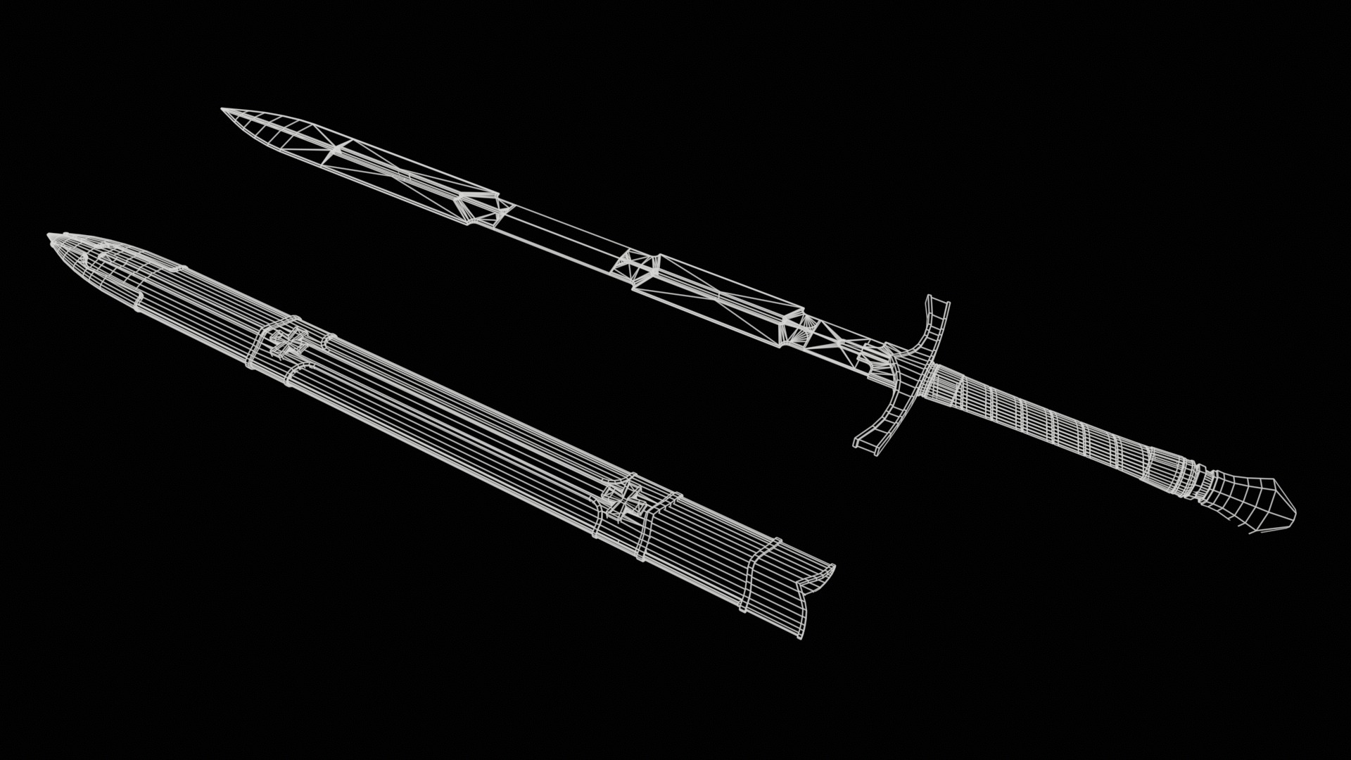 Incursion - Inquisitor Longsword Low-poly 3D model_4
