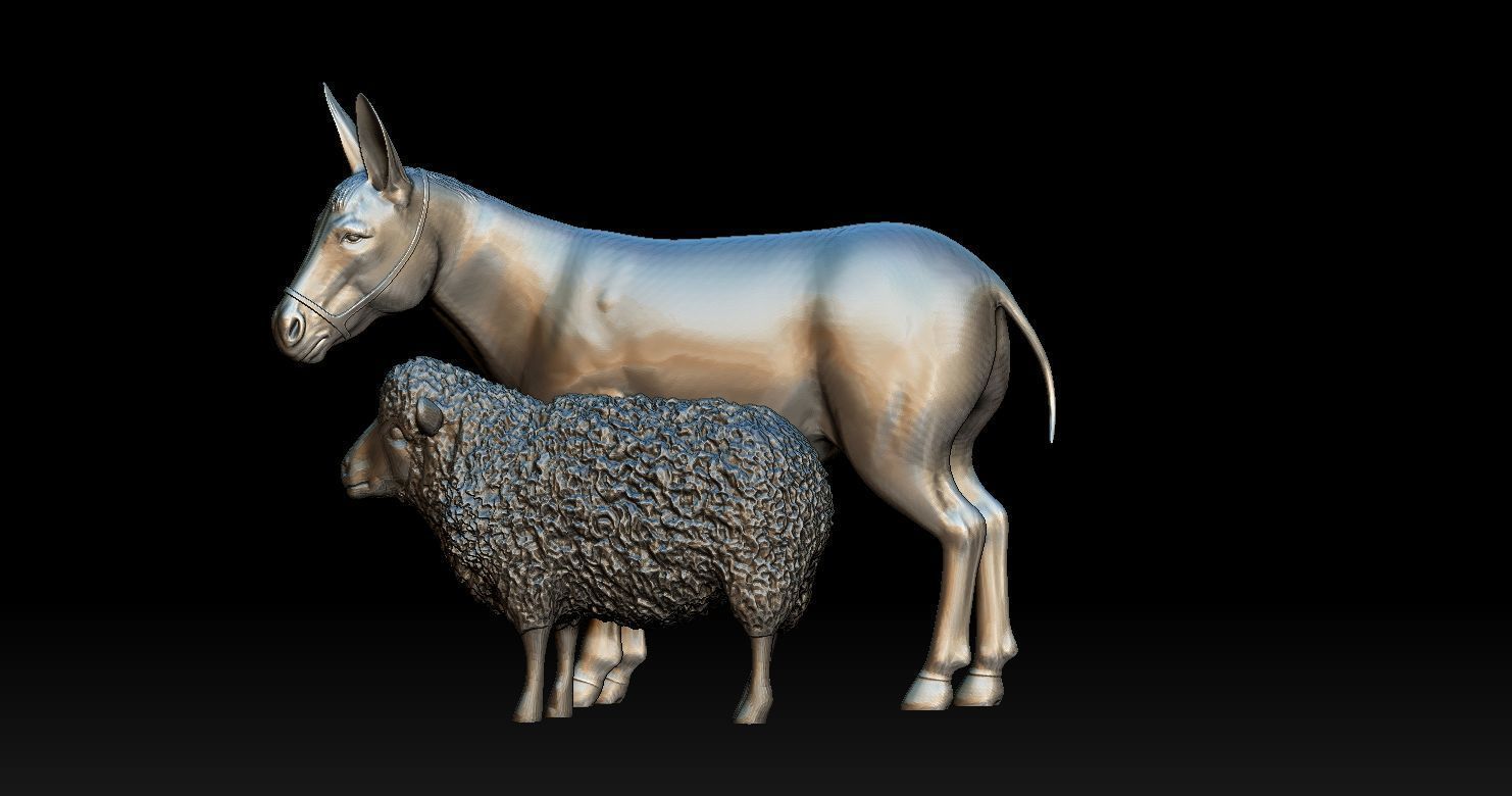 Sheep and Donkey Family Model Print 3D 3D print model_5