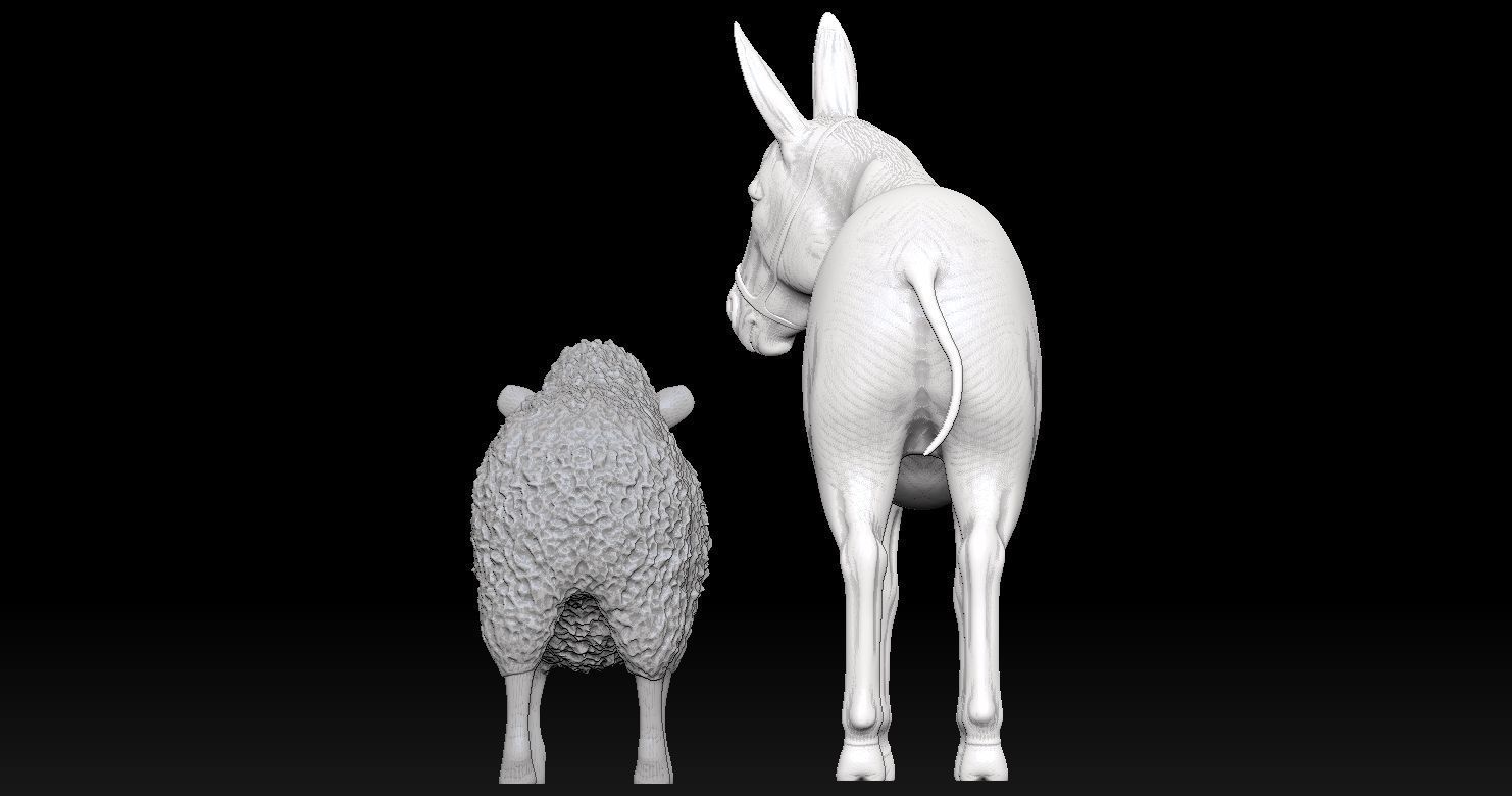 Sheep and Donkey Family Model Print 3D 3D print model_6