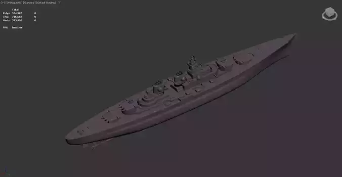 3D model of a battleship