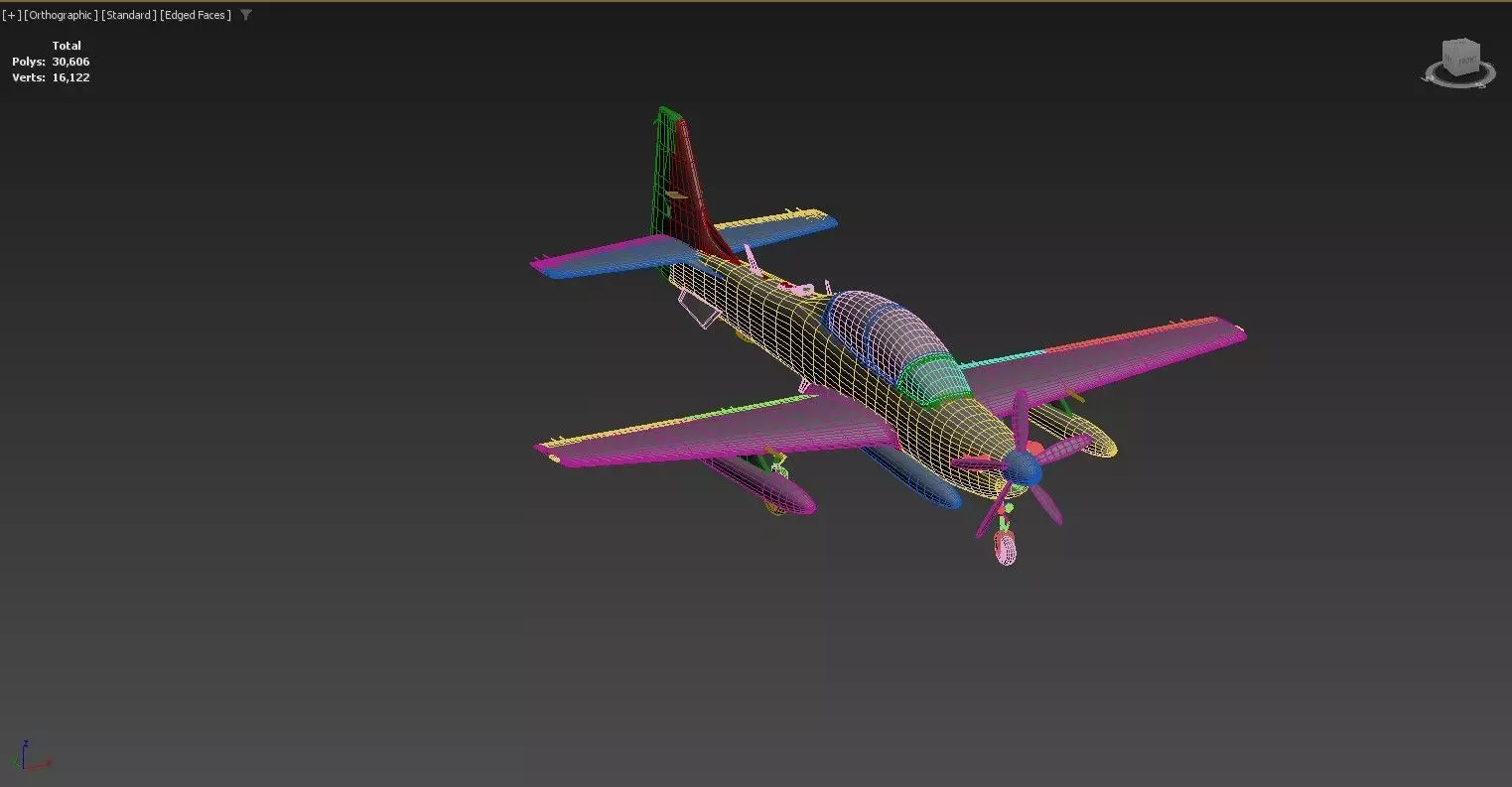3D model of an aircraft Low-poly 3D model_0