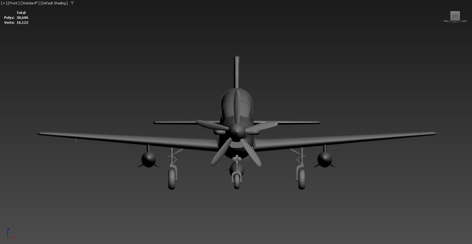 3D model of an aircraft Low-poly 3D model_3