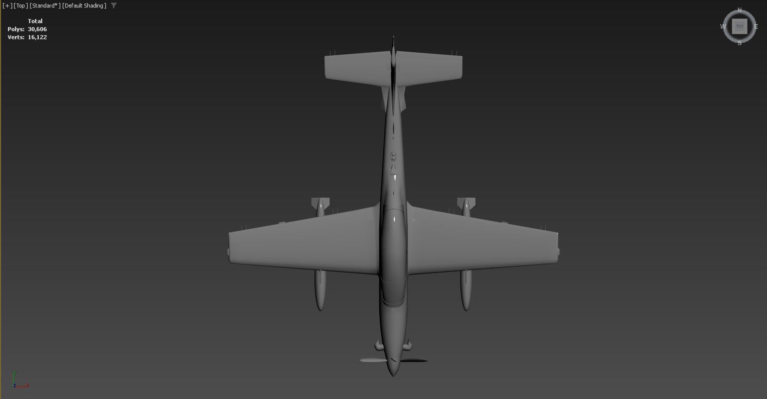 3D model of an aircraft Low-poly 3D model_2