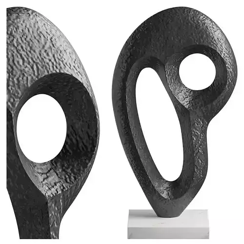 Aluminum sculpture and marble base