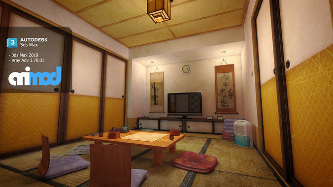 Japanese Style Living Room 3D model