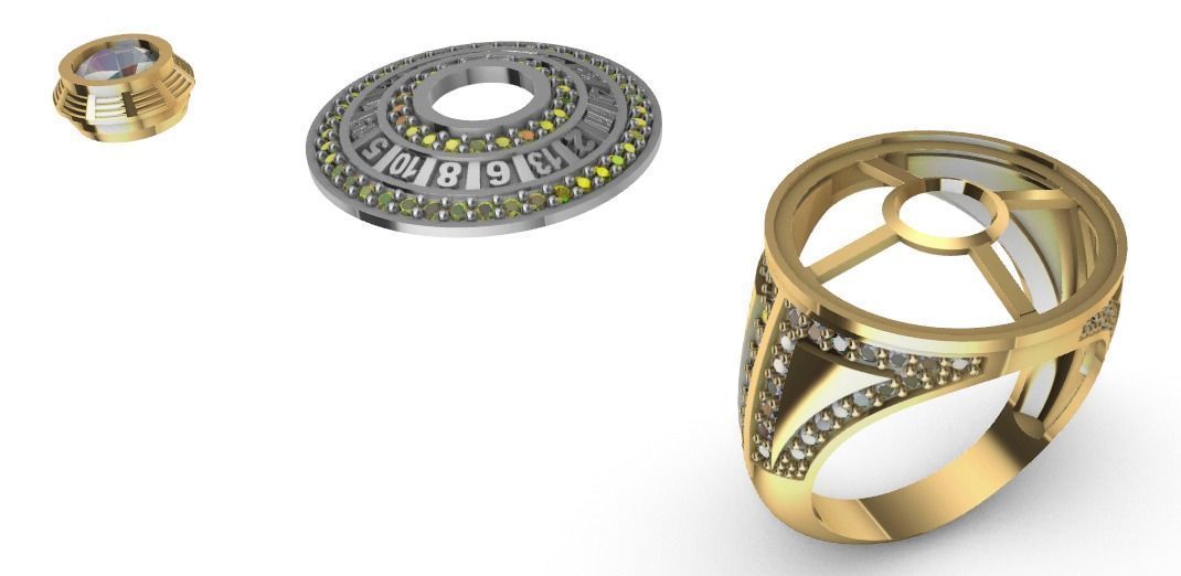 Dije anillo ruleta  3D print model_1
