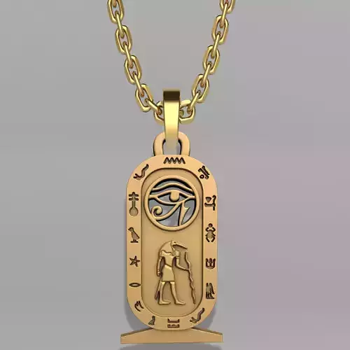 CARTOUCHE EYE HORUS PENDANT PHARAONIC EGYPT INSCRIPTIONS