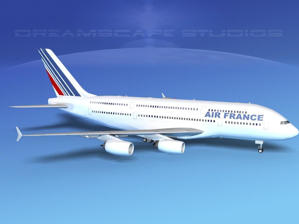 Airbus A380-800 Air France 3D model_3