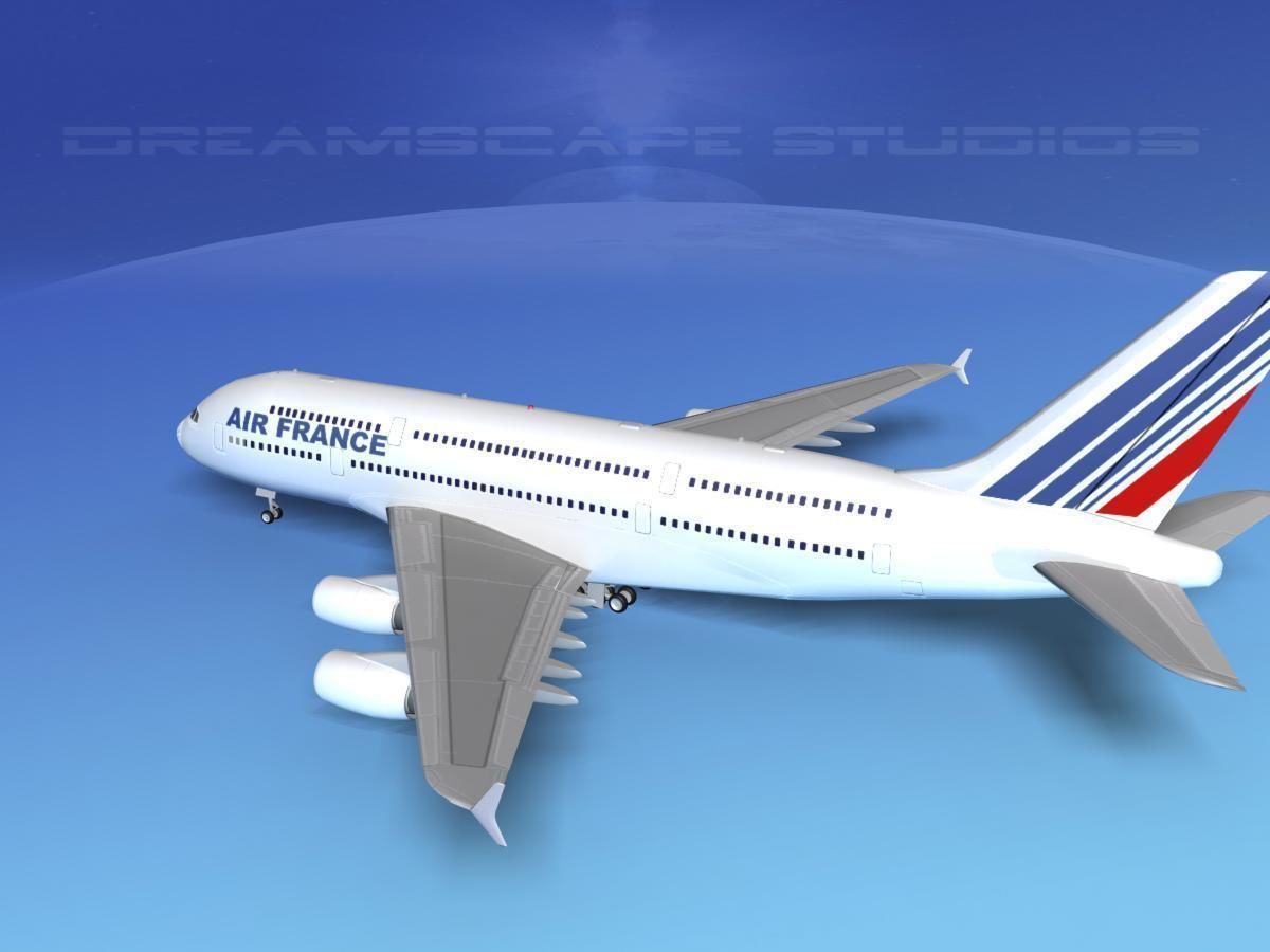 Airbus A380-800 Air France 3D model_8