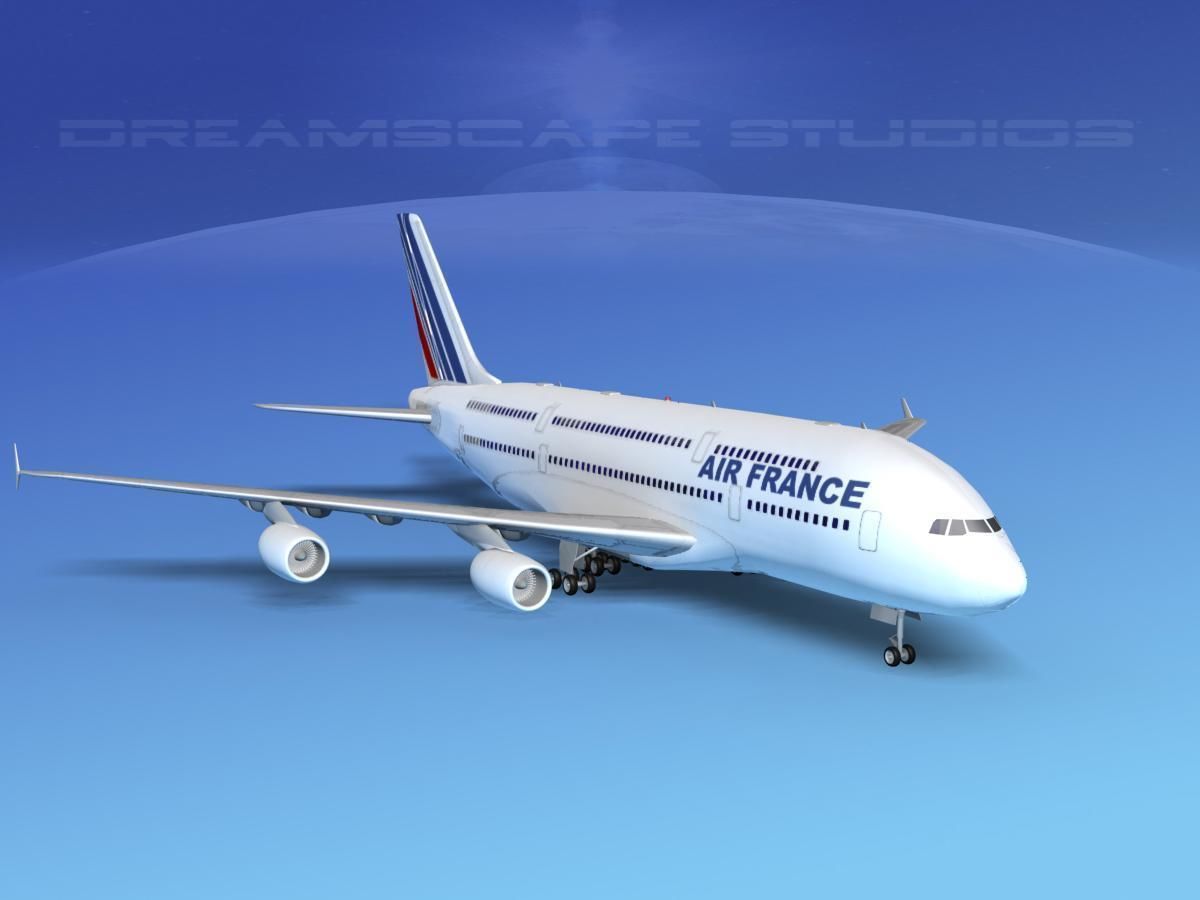 Airbus A380-800 Air France 3D model_2