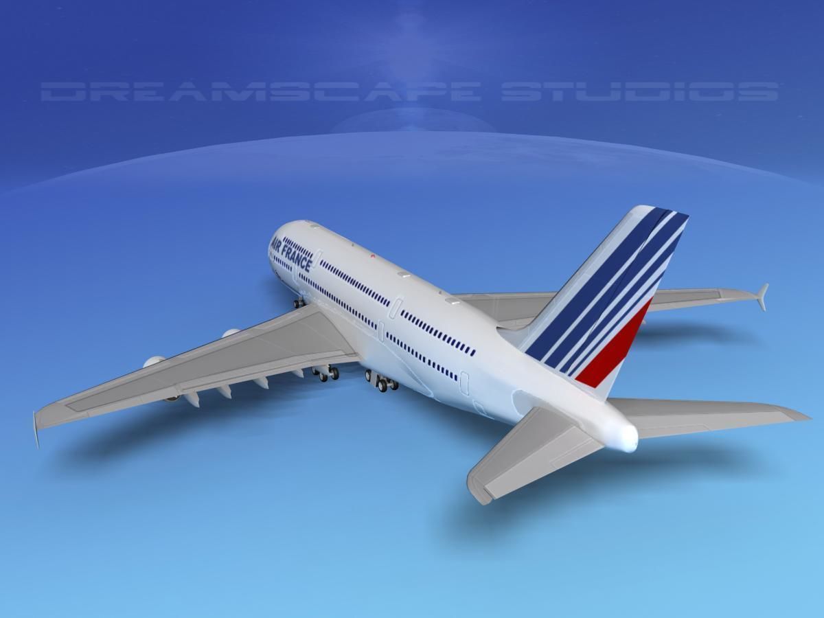 Airbus A380-800 Air France 3D model_7