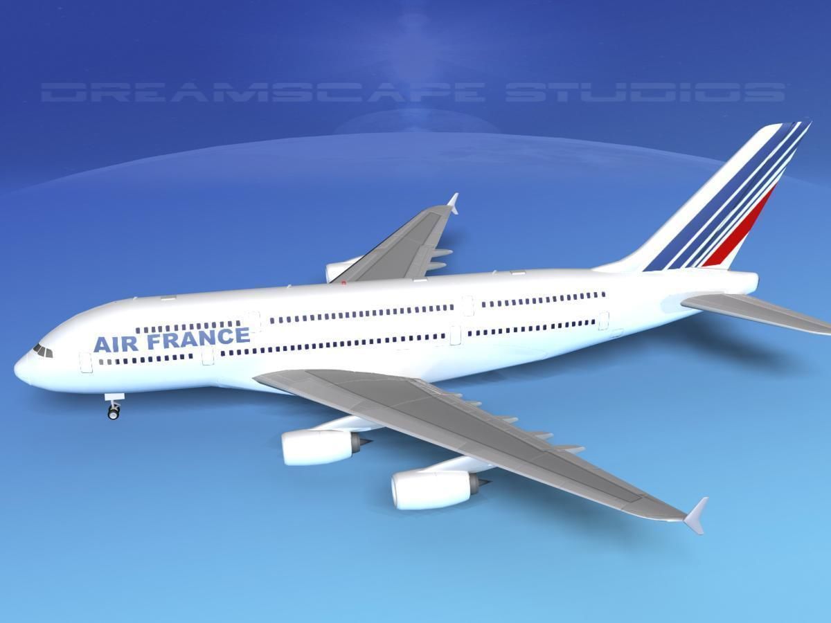 Airbus A380-800 Air France 3D model_9