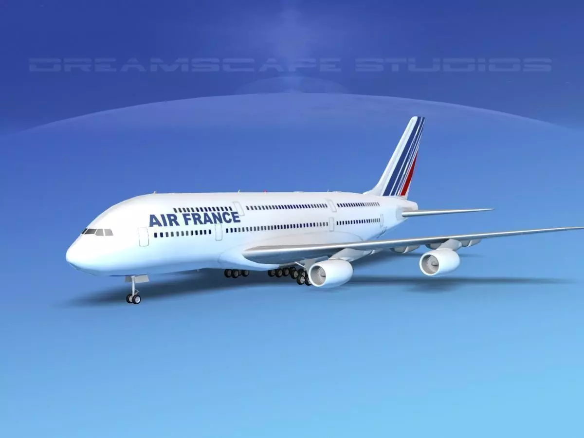 Airbus A380-800 Air France 3D model_0
