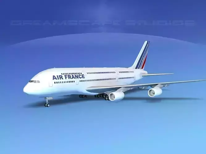 Airbus A380-800 Air France 3D model Airbus A380-800 Air France 3D model