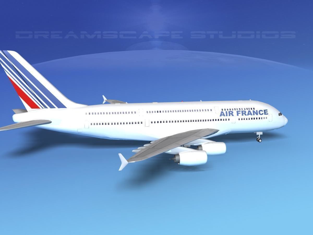 Airbus A380-800 Air France 3D model_4