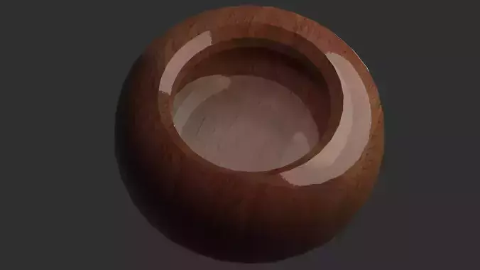 Bowl in ancient style dark wood material 