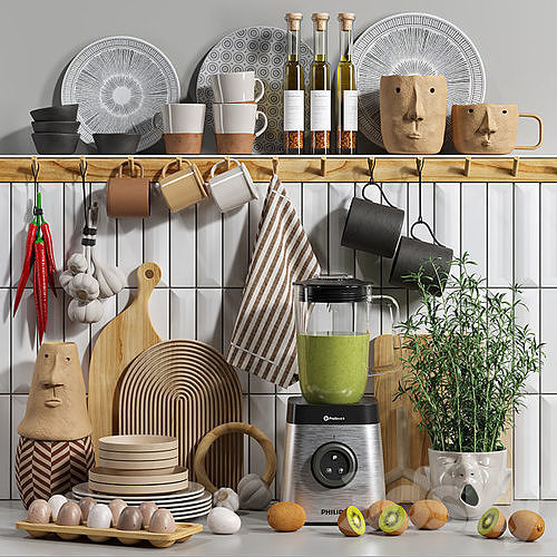 Kitchen decorative accessories  Low-poly 3D model