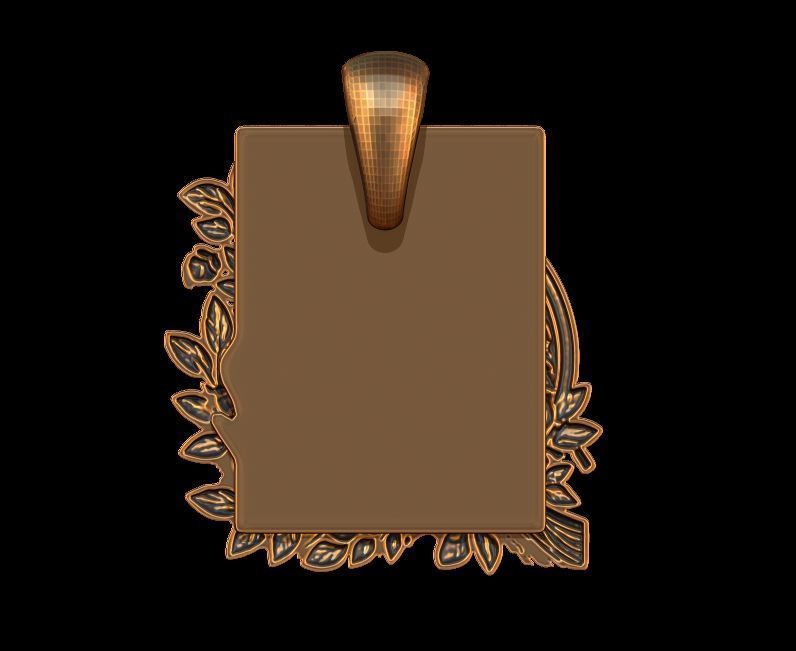 Rabbit in the garden Pendant 3D print model_15