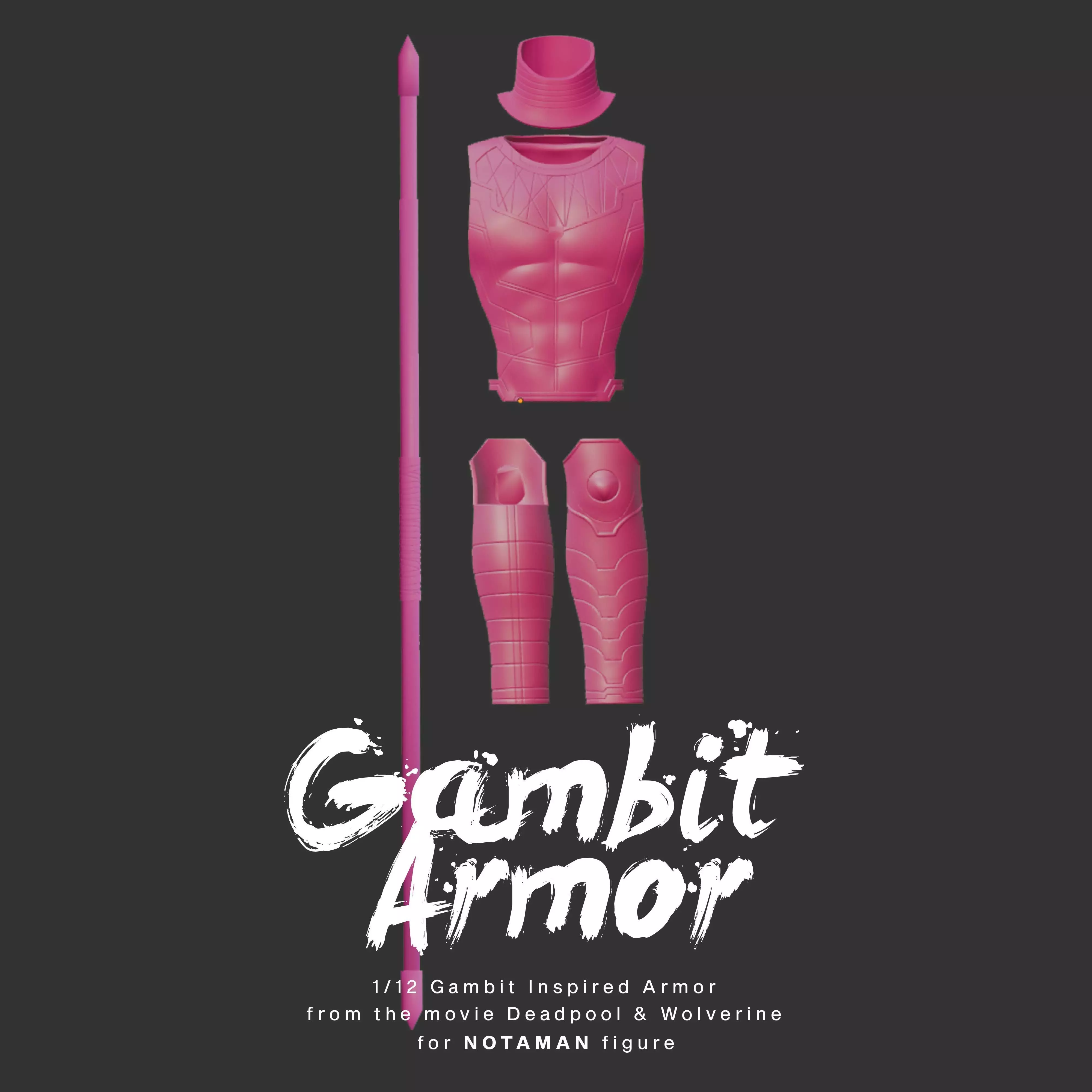 CHANNING TATUM GAMBIT MCU ARMOR SET FOR ONE TWELVE FIGURE 3D print model_0