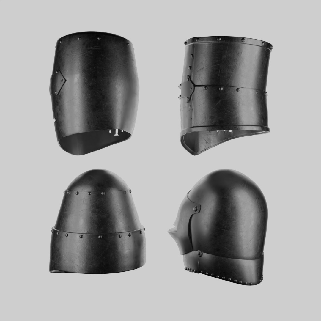 Warrior Helmet Bundle 3D model_3