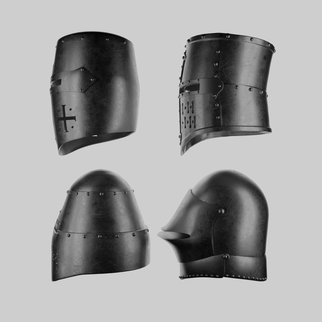 Warrior Helmet Bundle 3D model_4