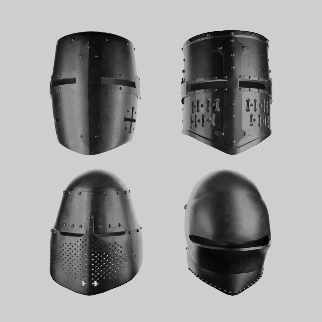 Warrior Helmet Bundle 3D model_0
