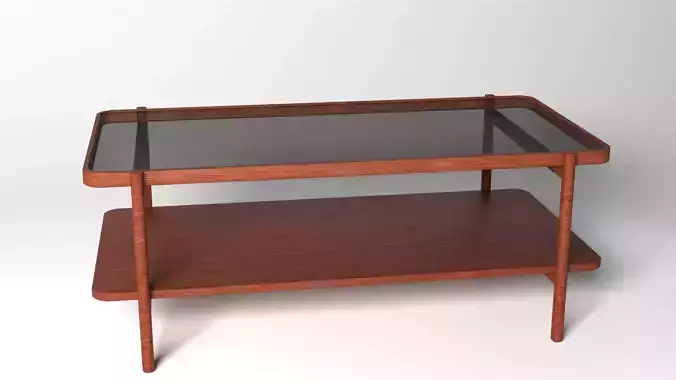 Glass-Top Wooden Coffee Table - Game-Ready