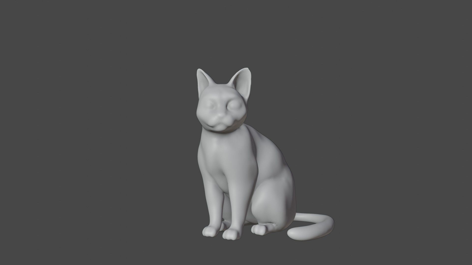 cute cat Low-poly 3D model_3