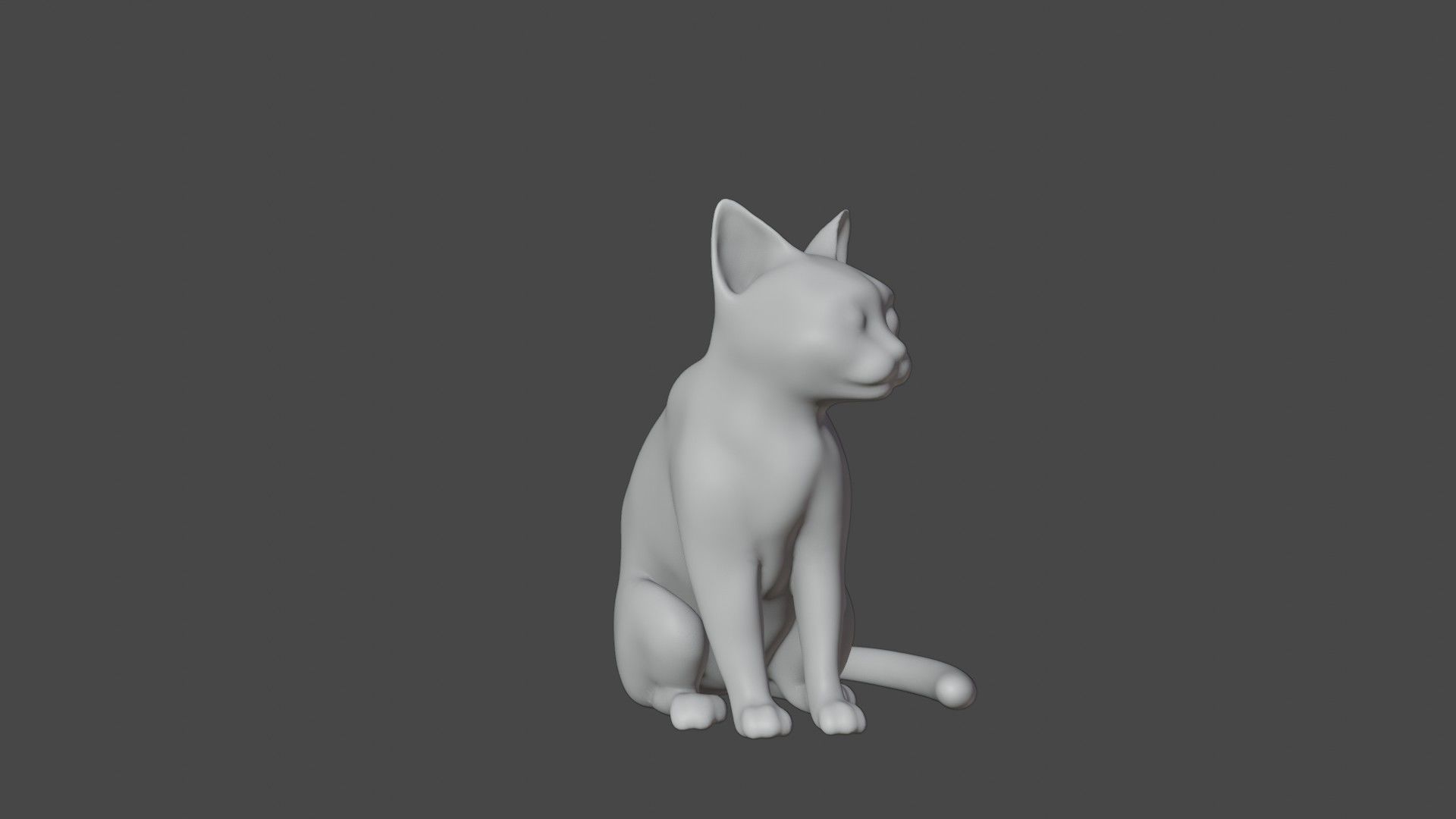 cute cat Low-poly 3D model_4