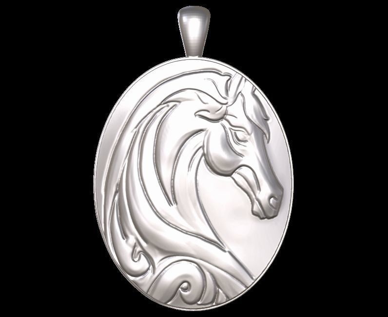 Horse Pendant 3D print model_2