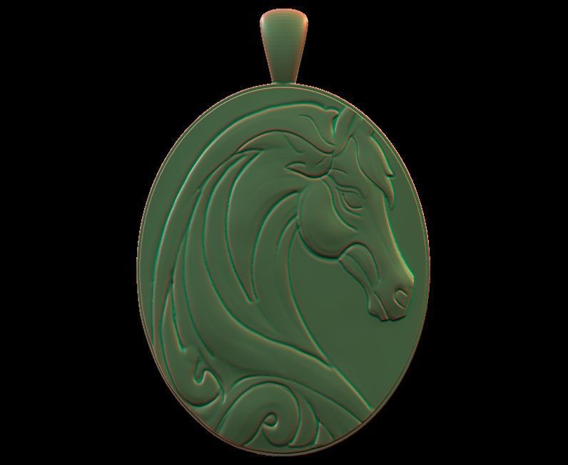 Horse Pendant 3D print model_12