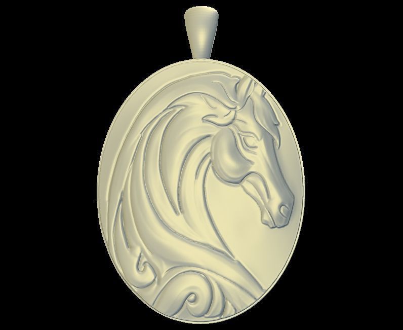 Horse Pendant 3D print model_7