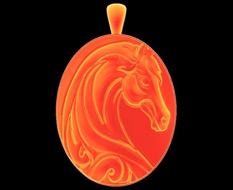 Horse Pendant 3D print model_10