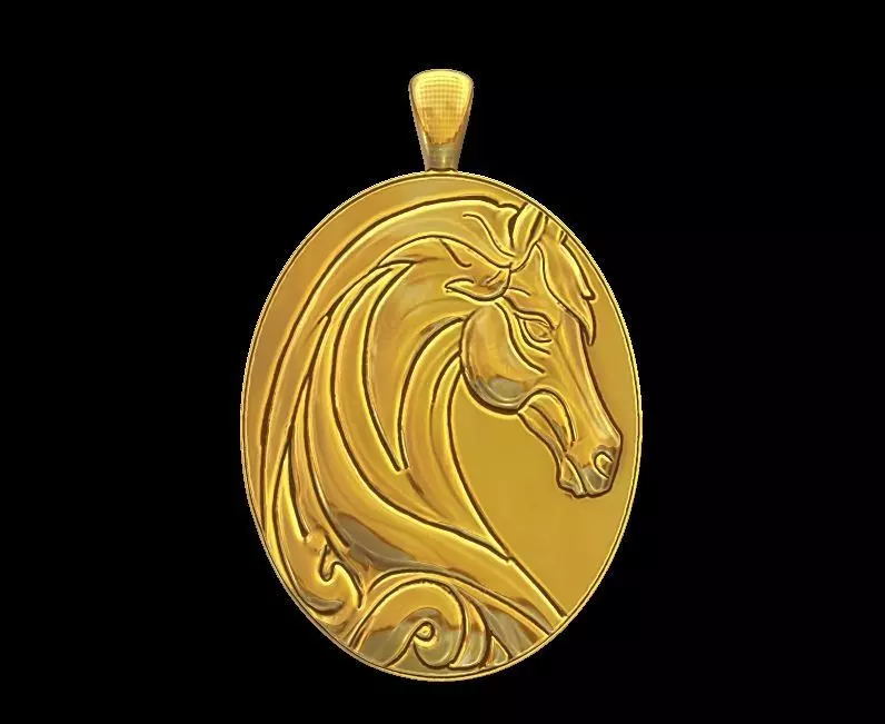 Horse Pendant 3D print model_0