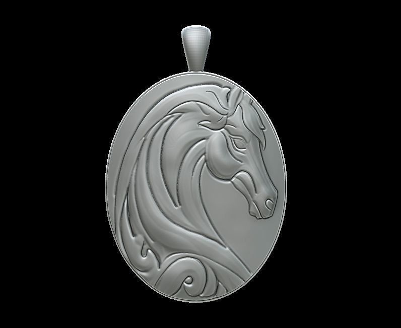 Horse Pendant 3D print model_8