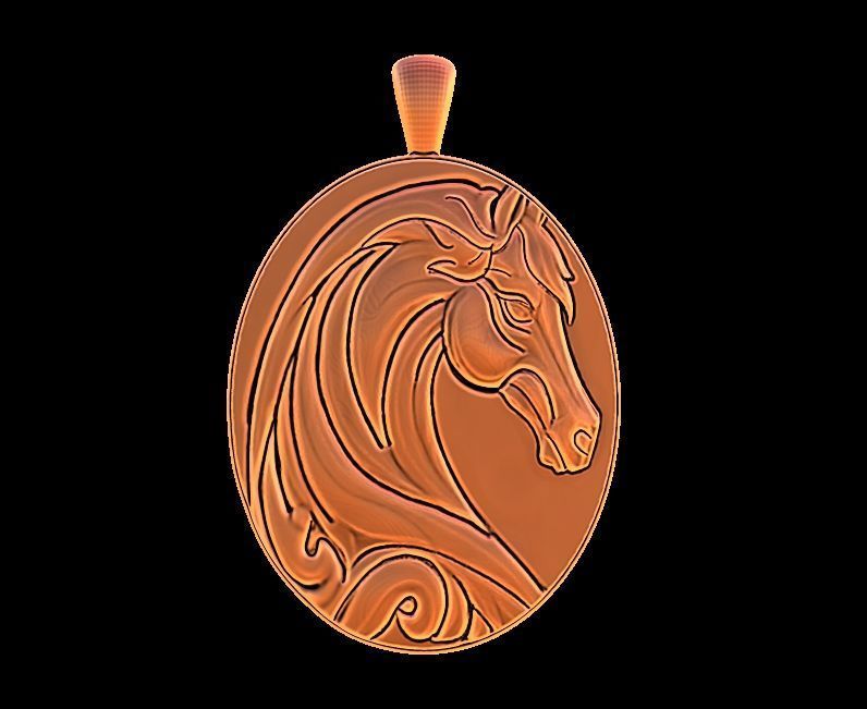 Horse Pendant 3D print model_16