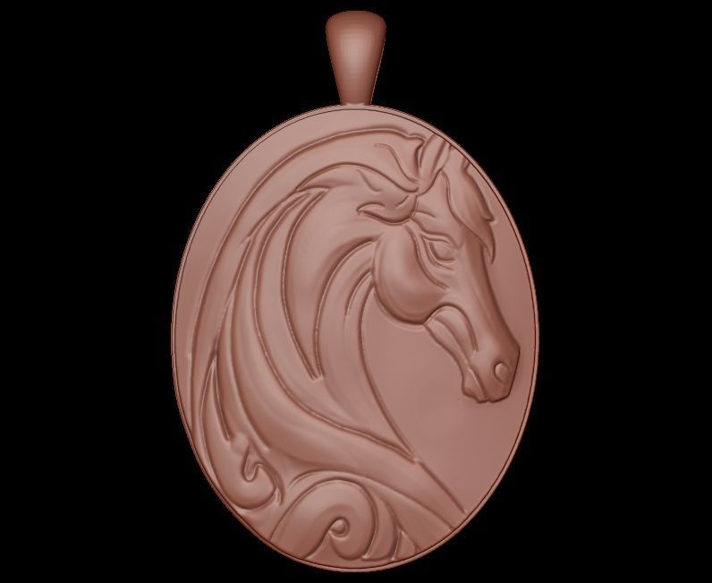 Horse Pendant 3D print model_9