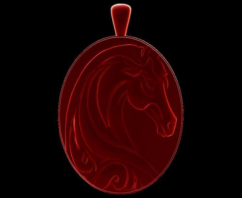 Horse Pendant 3D print model_6